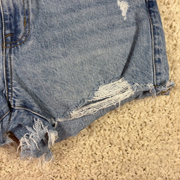 Pistola Womens Size 26 Blue Denim Distressed High Rise Cutoff Shorts - Picture 5 of 10